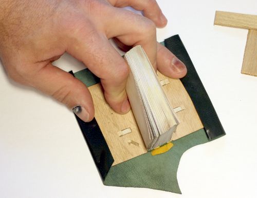 Leather covering on the Romanesque Bestiary by Randy Asplund