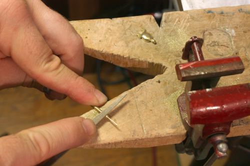 Carving the hasp pin on the Romanesque Bestiary by Randy Asplund