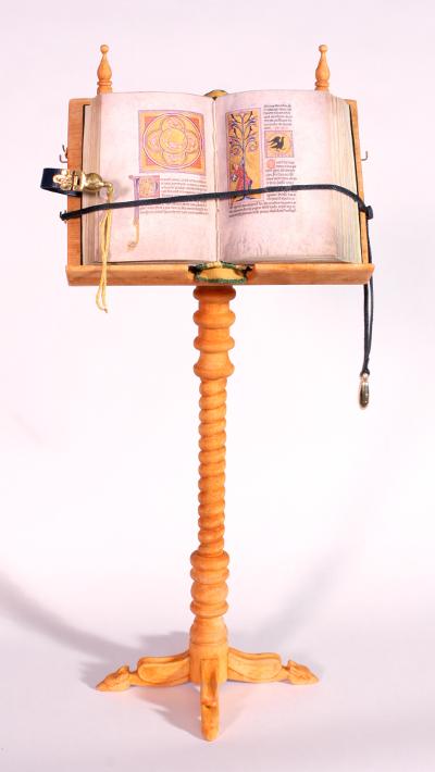 Lectern for miniature medieval books by Randy Asplund