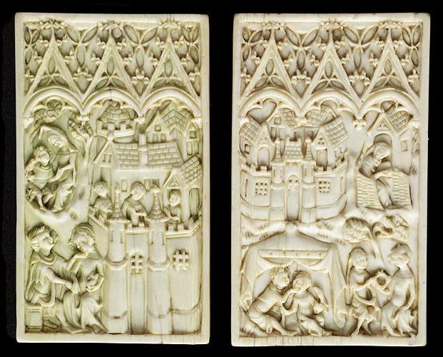 Waxed Tablet Ivory, carved covers