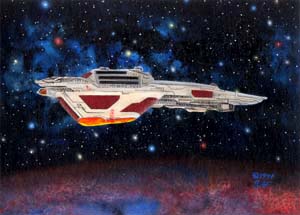 Randy Asplund CCG Art Galactic Empires Carrier