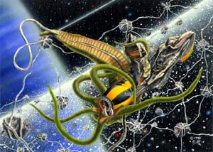 Randy Asplund CCG Art Galactic Empires Sextaraan Web Crawlers