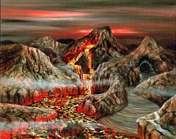 Randy Asplund CCG Art Lord Of The Rings Middle Earth: The Wizards Volcanic Lands