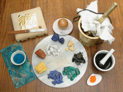 Making medieval pigments for illuminated manuscripts